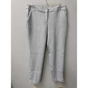Express‎ Columnist Womens Pants Black White Pinstripe Slim Fit Size 6R